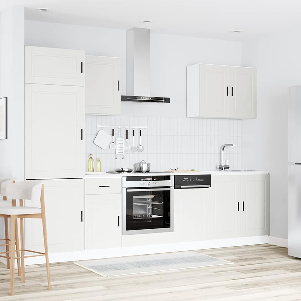 7 Peças armário de cozinha conjunto porto branco