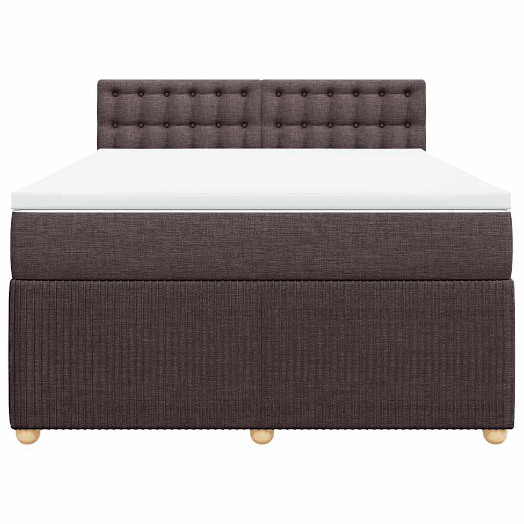 Cama com molas/colchão 140x190 cm tecido castanho-escuro