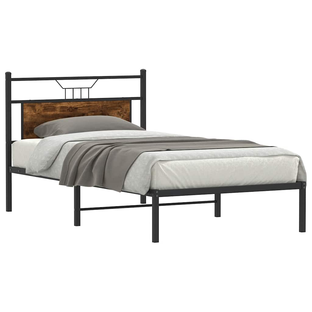 Estrutura cama s/ colchão derivados de madeira carvalho fumado