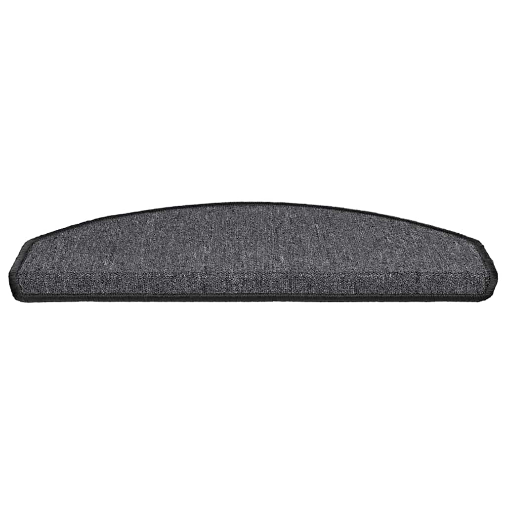Tapetes de escada 30 peças 65x24x4 cm antracite meio redondo grande