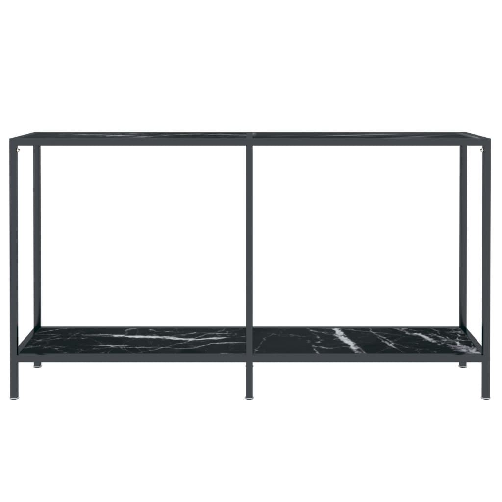 Mesa consola preto 140x35x75,5 cm vidro temperado
