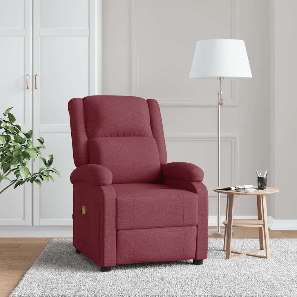 Poltrona de massagens tecido vermelho tinto