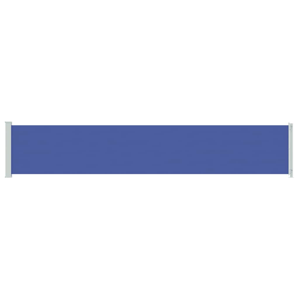 Toldo lateral retrátil para pátio 117x600 cm azul