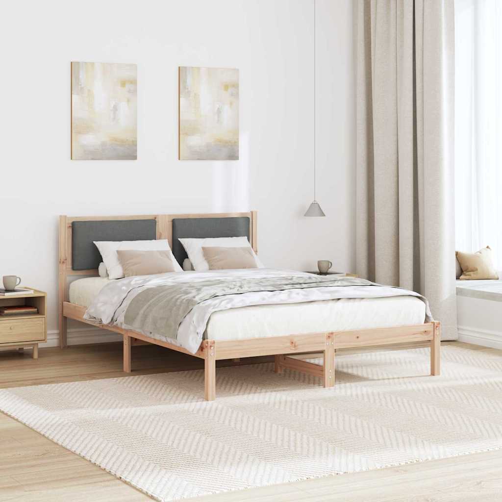 Estrutura da cama com cabeceira cinza escuro 140 x 190 cm