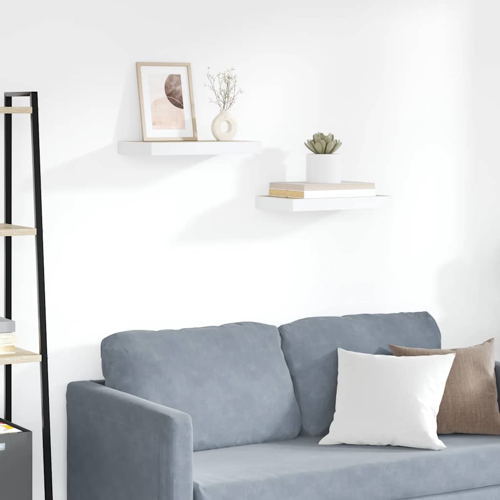 Prateleiras de parede 2 pcs 50x23,5x3,8 cm MDF carvalho e branco