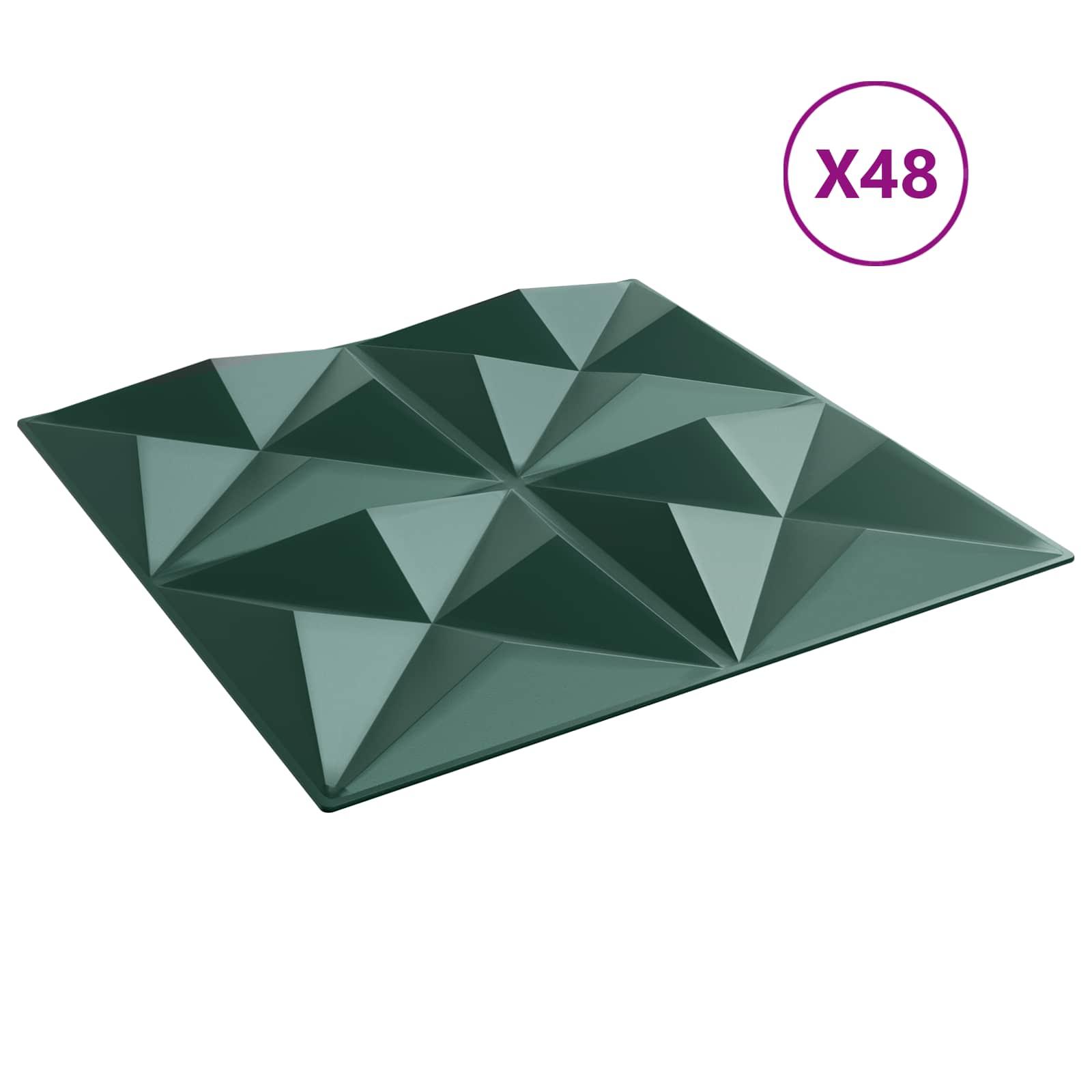 Painéis de parede 48 unid. 50 x 50 cm verde origami espuma xps