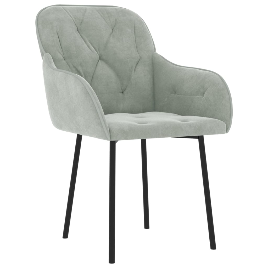 Cadeiras de jantar 2 pcs veludo cinzento-claro