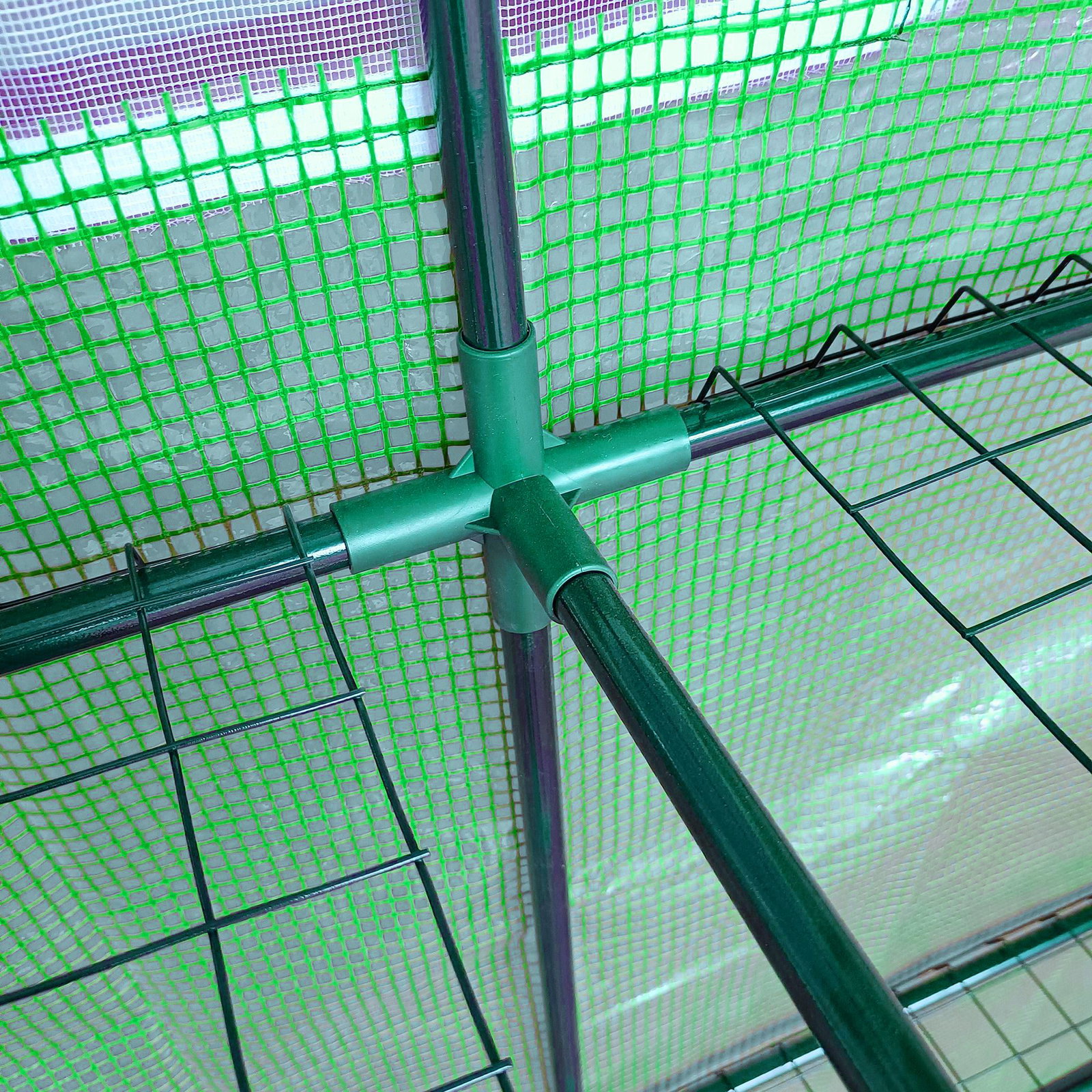 Estufa Pequena Estufa de Exterior com Janelas Prateleiras de 3 Níveis Estufa para Cultivo de Plantas Flores 200x100x215 cm Verde