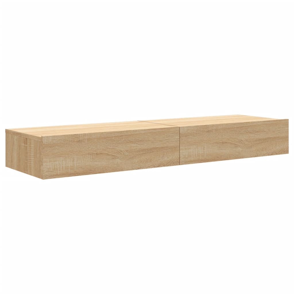 Móveis de TV com luzes LED 2 pcs 60x35x15,5 cm carvalho sonoma