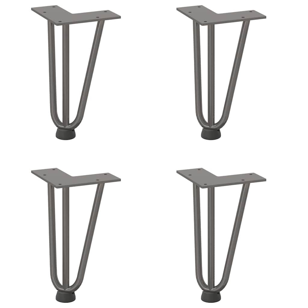 Pernas de grampo para mesa de centro 4 peças aço natural 20 cm aço maciço