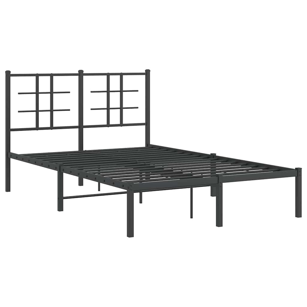 Estrutura de cama com cabeceira 120x200 cm metal preto