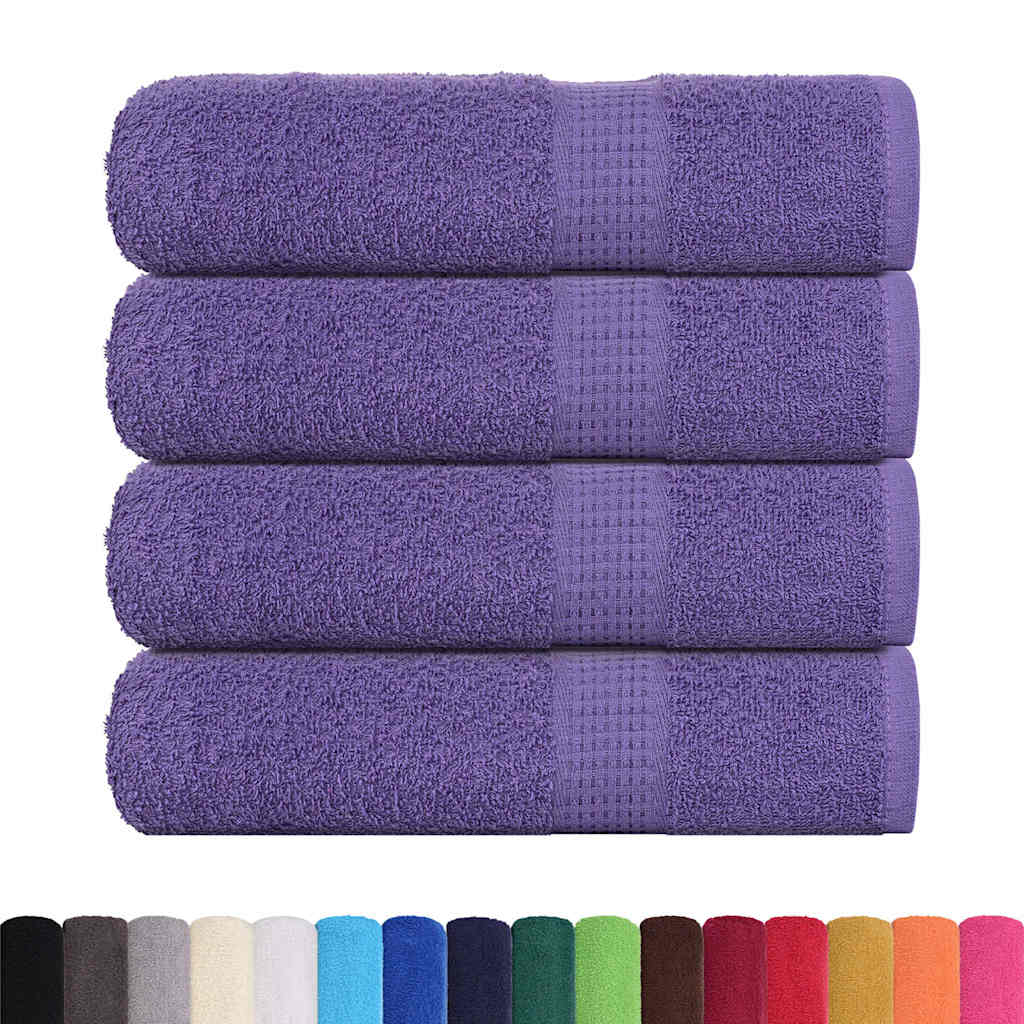 Toalhas de banho frogn 4 pcs 70x140 cm 360 g/m² roxo