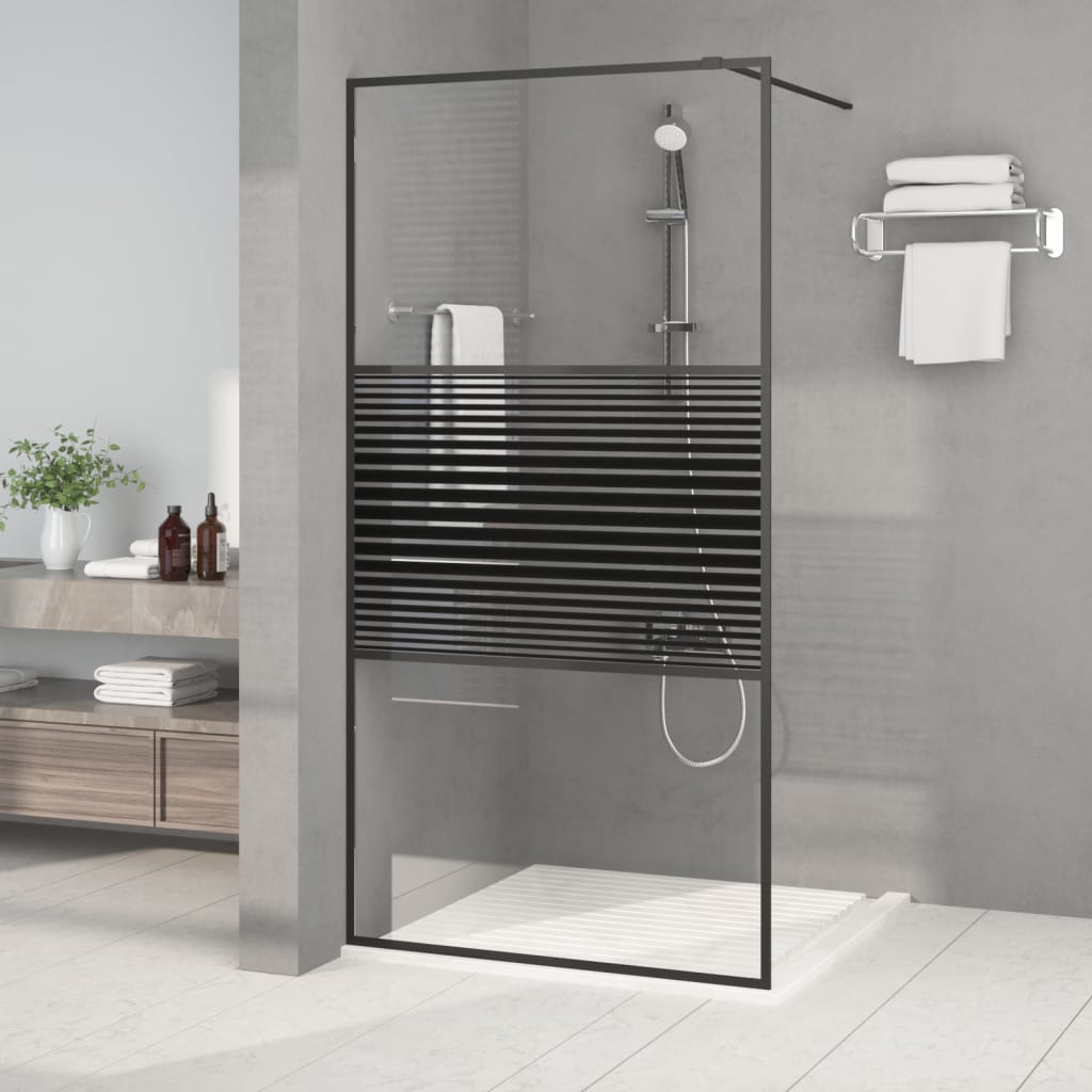 Divisória de chuveiro c/ vidro esg transparente 100x195cm preto