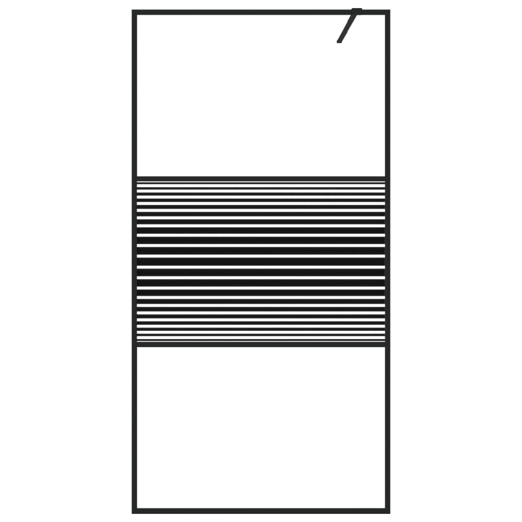 Divisória de chuveiro c/ vidro esg transparente 100x195cm preto