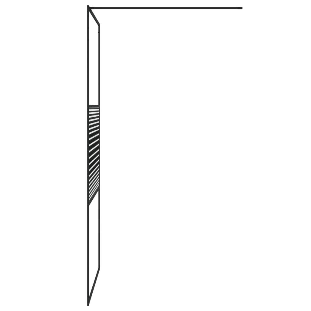 Divisória de chuveiro c/ vidro esg transparente 100x195cm preto