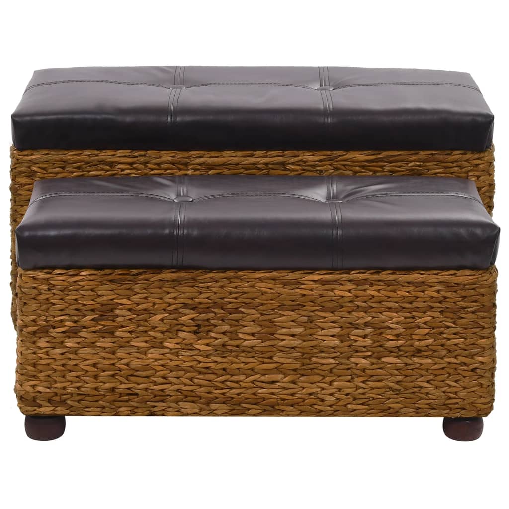 Conjunto de bancos 2 pcs erva marinha castanho