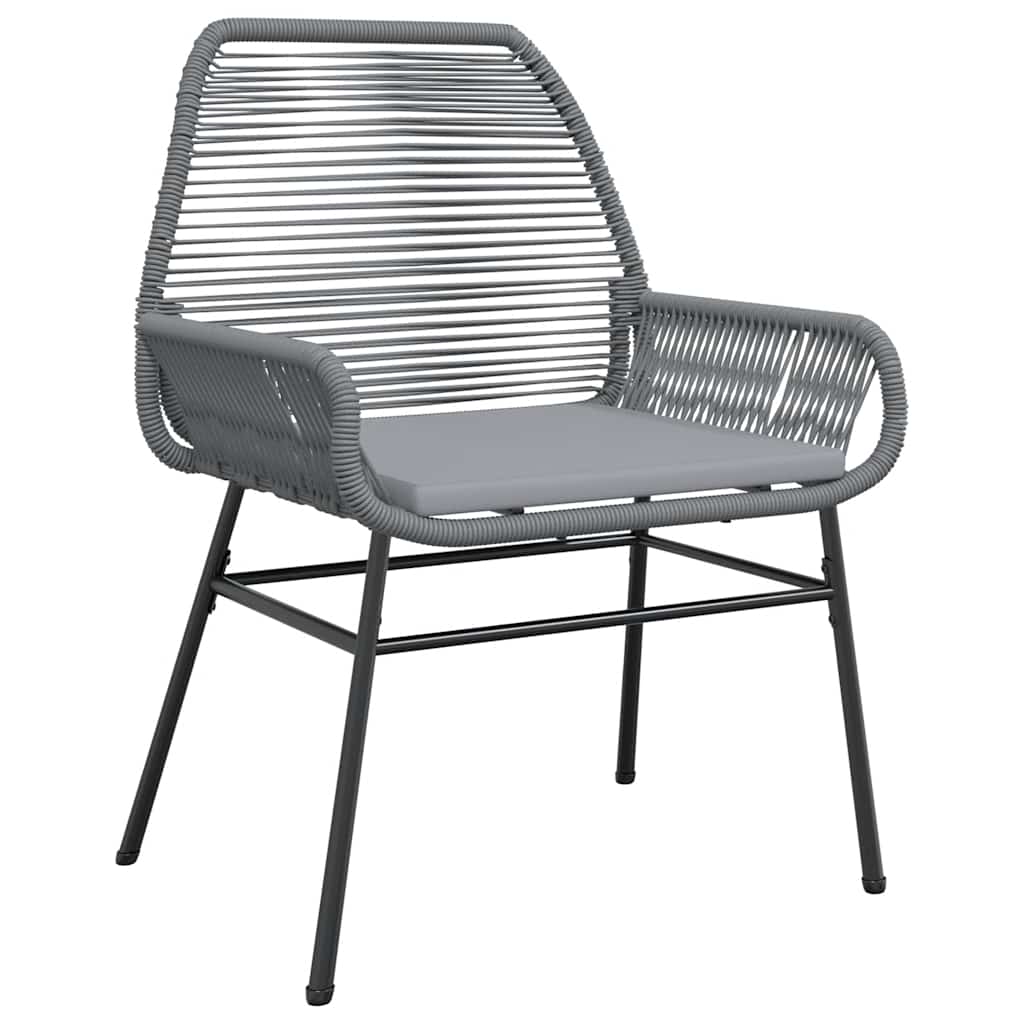 Conjunto jantar jardim 7 peças almofadas vidro vime cinzento PE