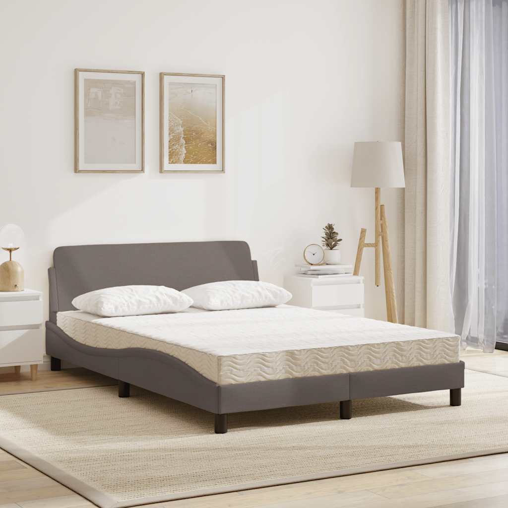 Cama com colchão dover 140x190 cm tecido castanho-acinzentado