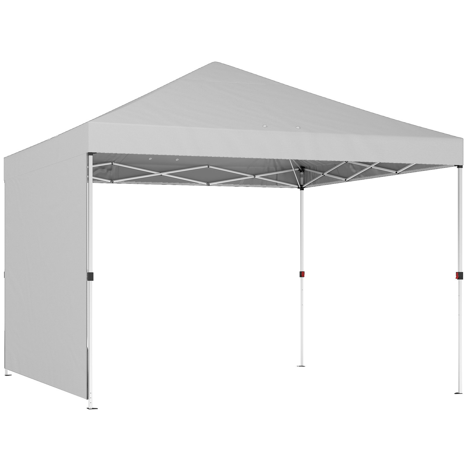Tenda dobrável 3x3 m pop-up com parede lateral proteção upf50+ empurre central altura ajustável branco
