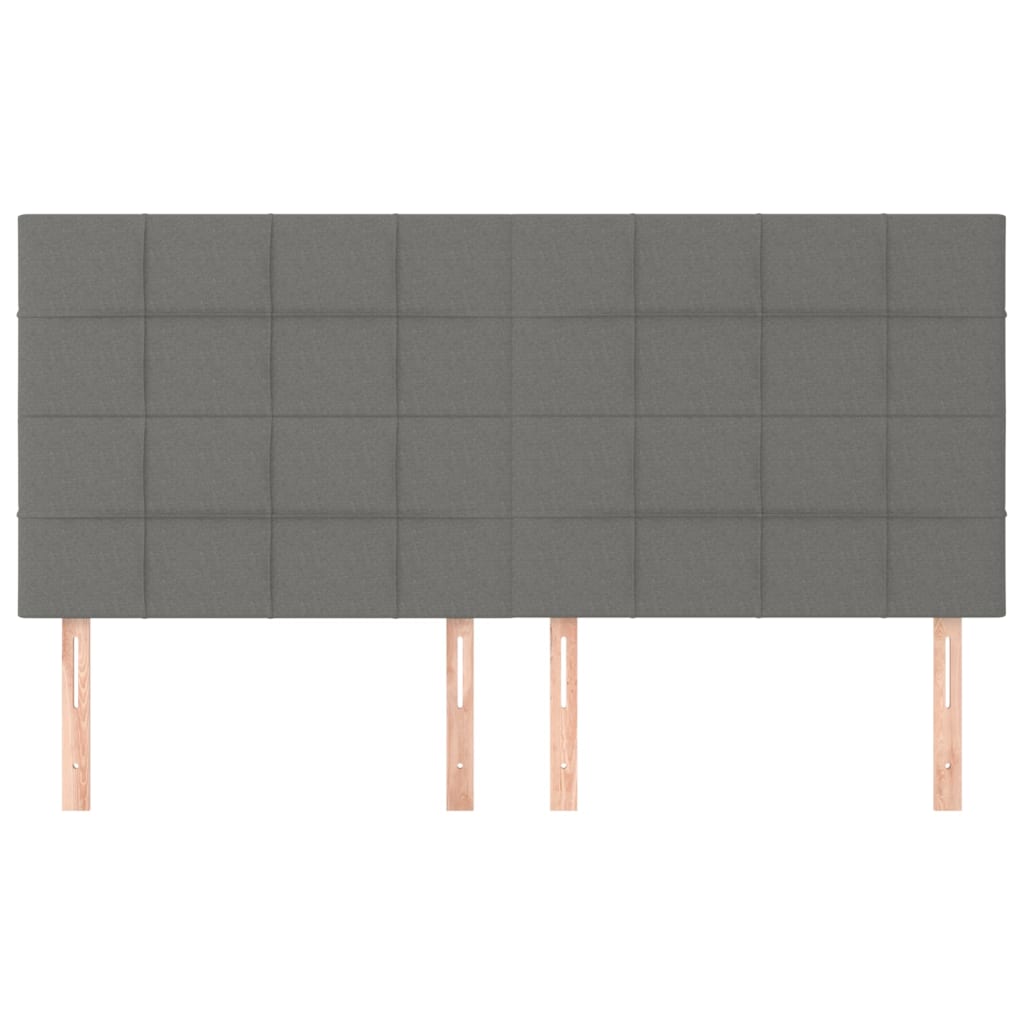 Cabeceira cinza escuro 200x5x118/128 cm tecido