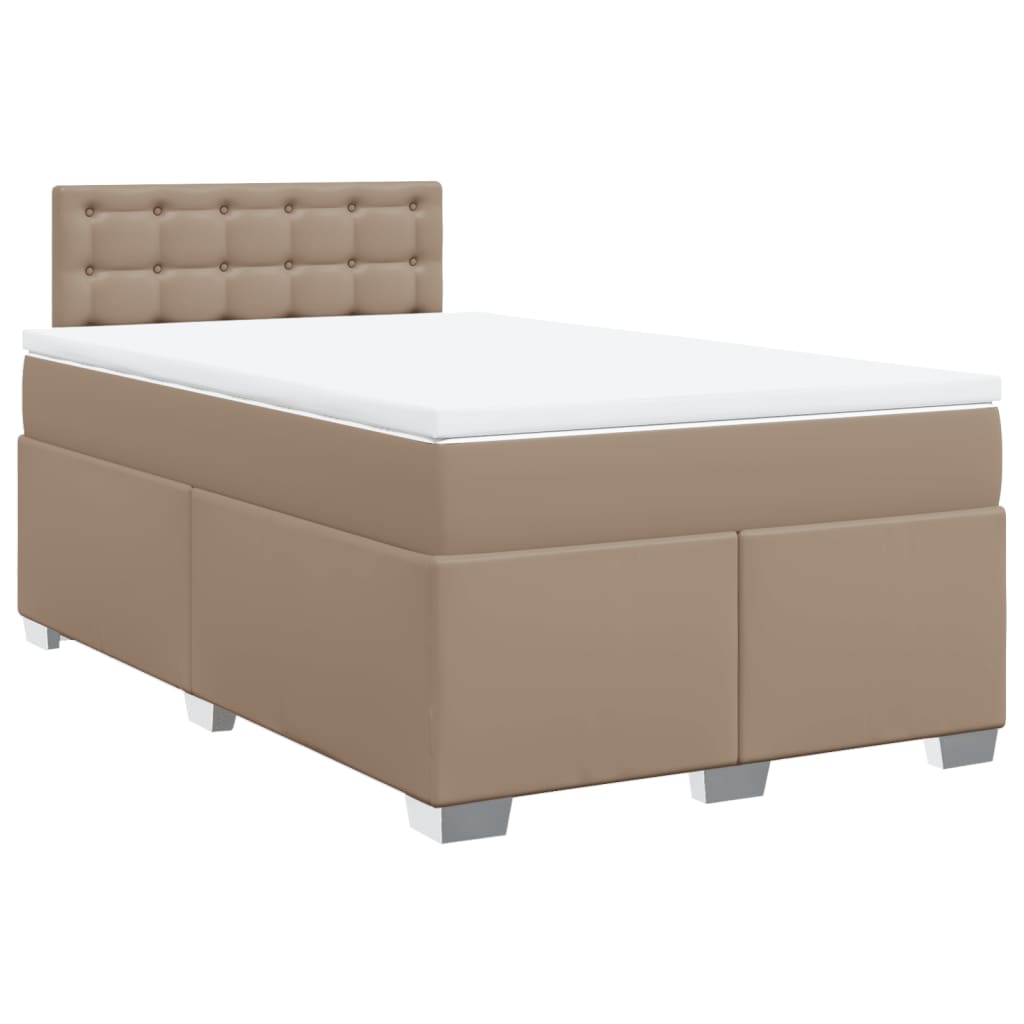Cama com molas/colchão 120x200 cm couro artificial cappuccino
