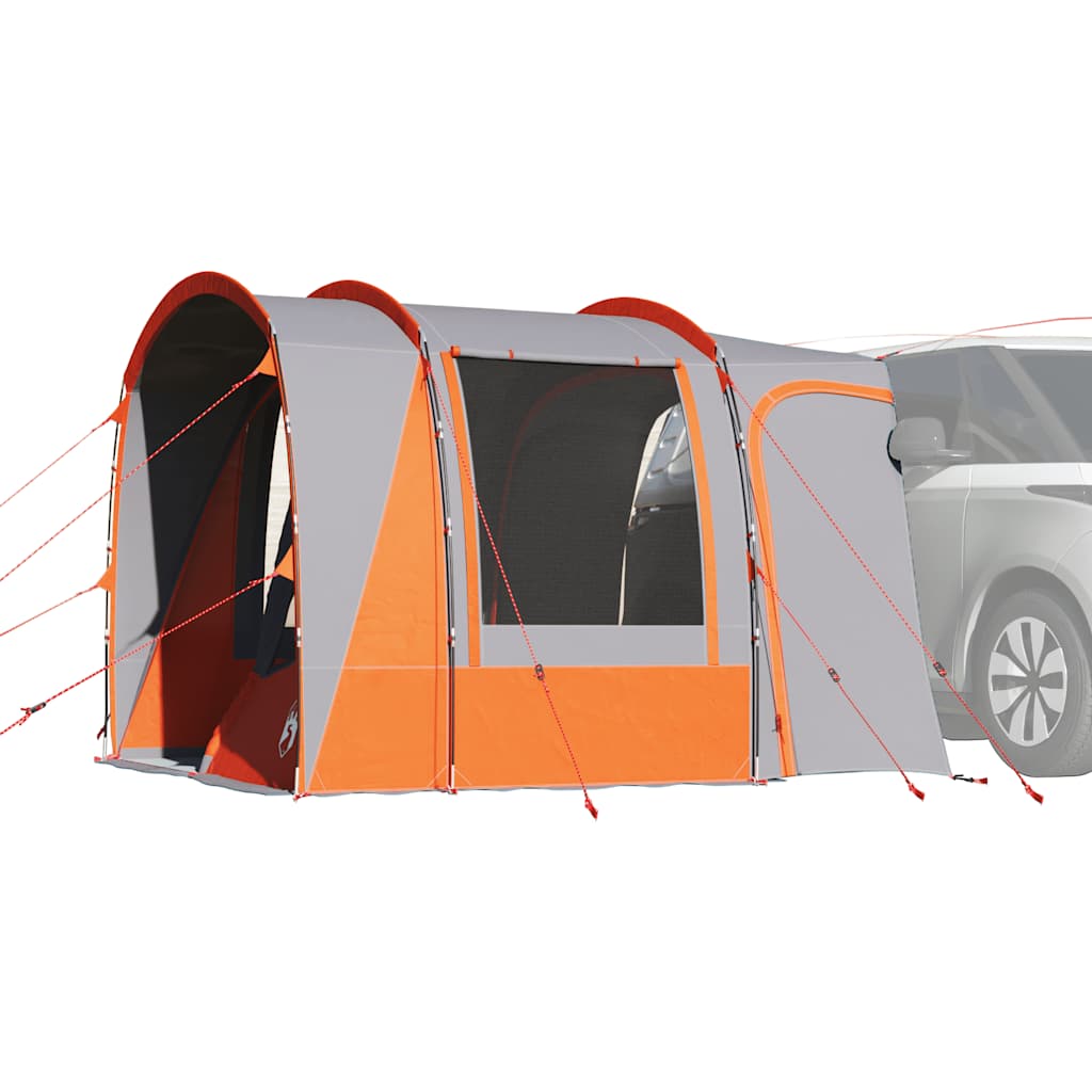 Tenda de campismo p/ 4 pessoas impermeável cinzento/laranja