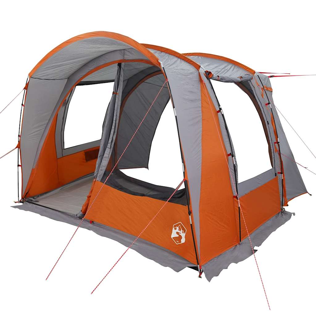 Tenda de campismo p/ 4 pessoas impermeável cinzento/laranja