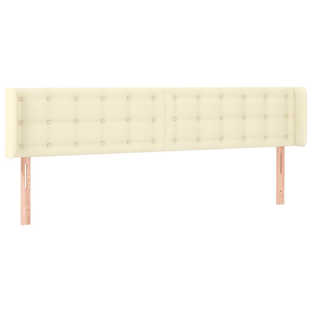 Cabeceira de cama c/ LED 163x16x78/88 cm couro artificial crème