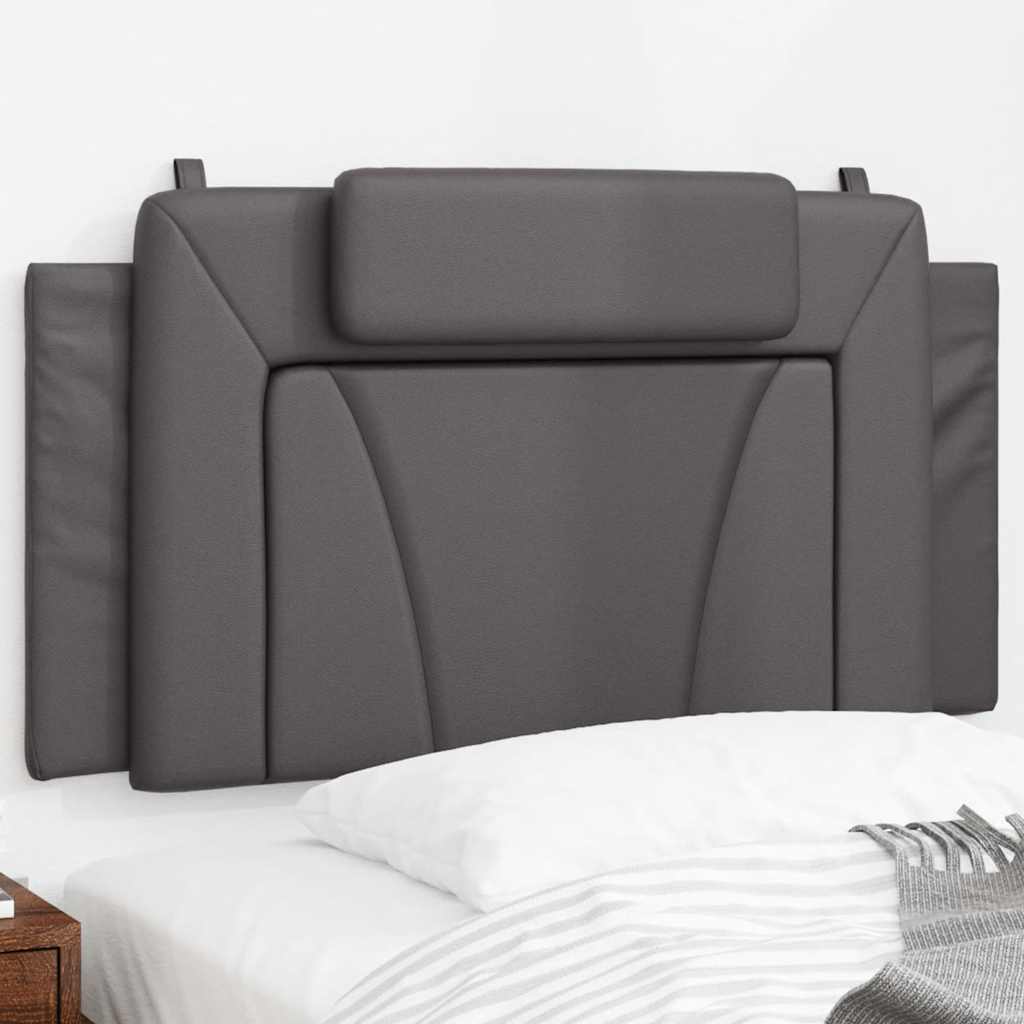 Almofadão de cabeceira viana 100 cm couro artificial cinzento