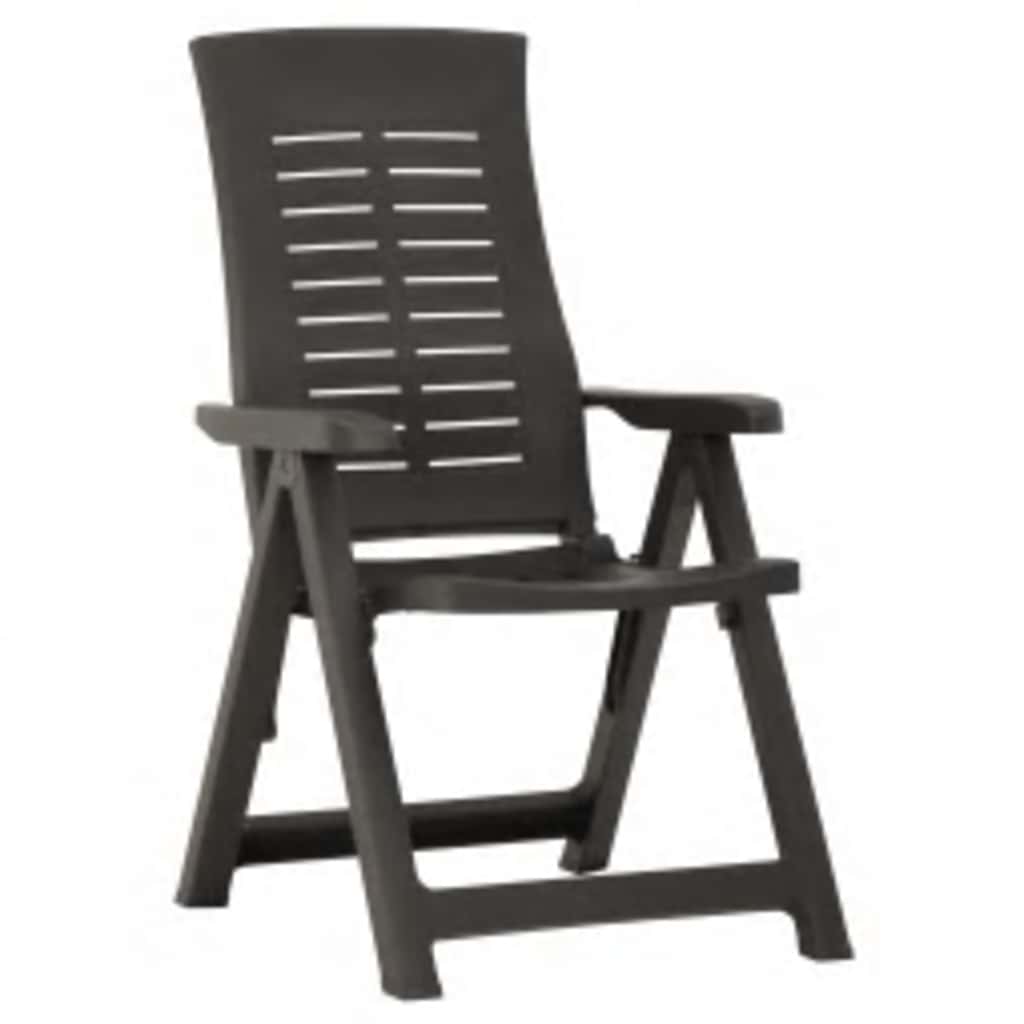 Cadeiras de jardim reclináveis 2 pcs plástico antracite