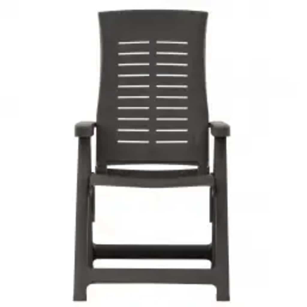 Cadeiras de jardim reclináveis 2 pcs plástico antracite