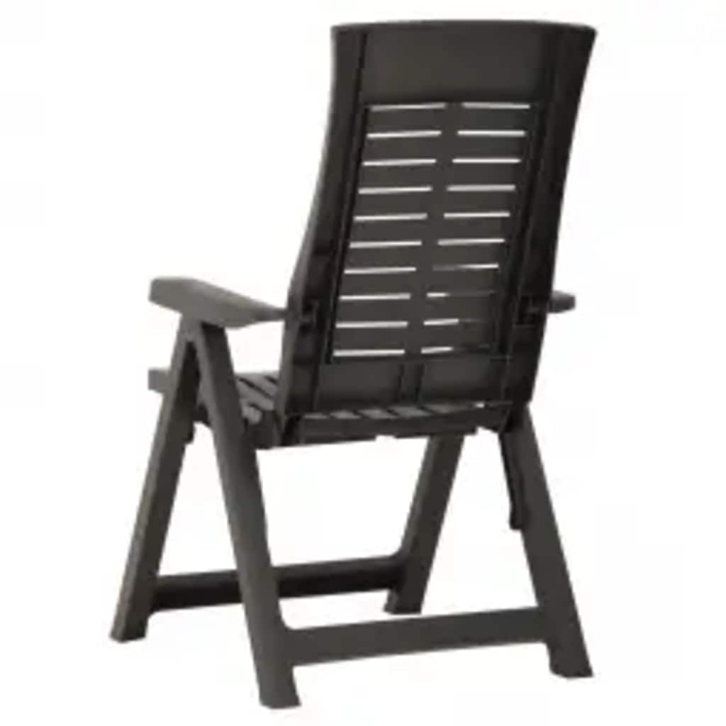 Cadeiras de jardim reclináveis 2 pcs plástico antracite