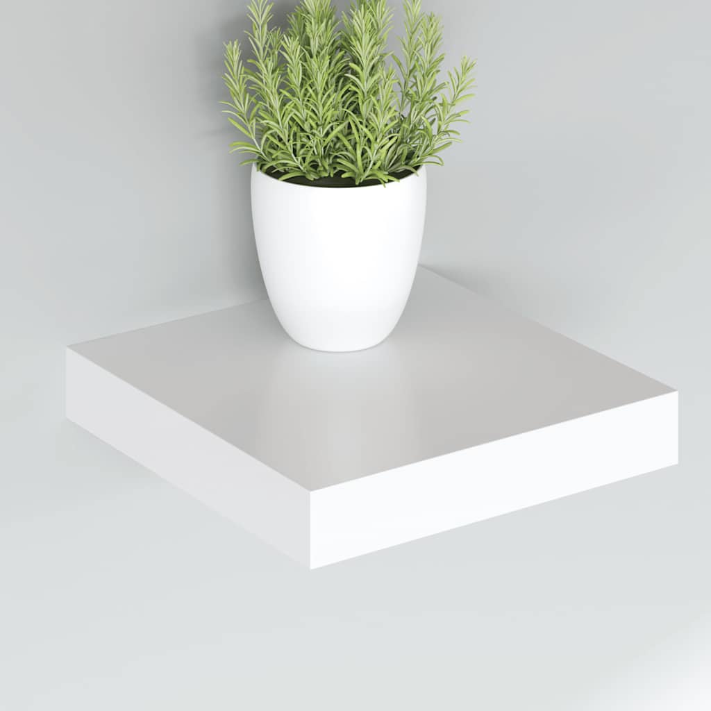Prateleiras de parede suspensas 4 pcs 23x23,5x3,8cm MDF branco