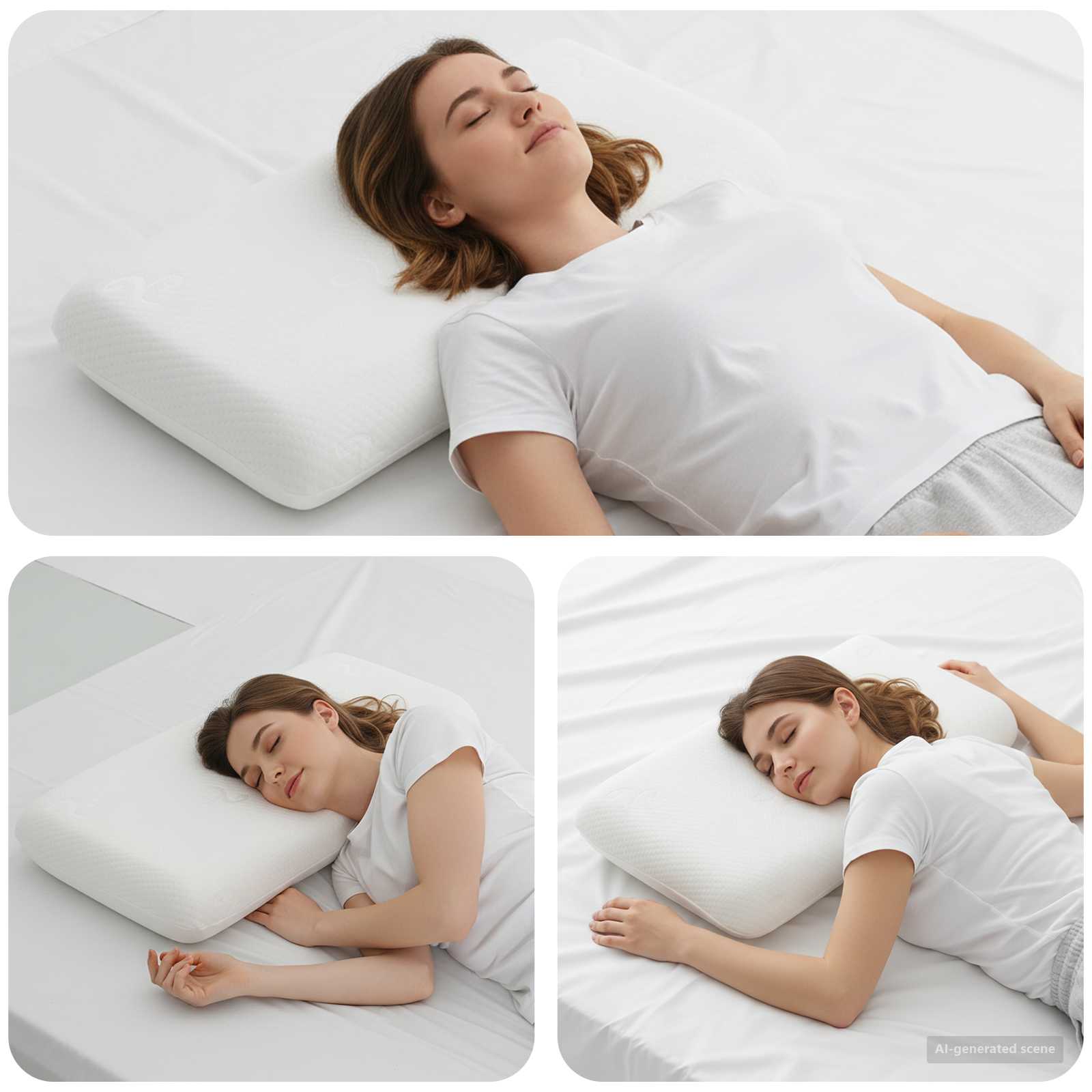 Travesseiro para dormir liso branco 74 x 39 x 13 cm