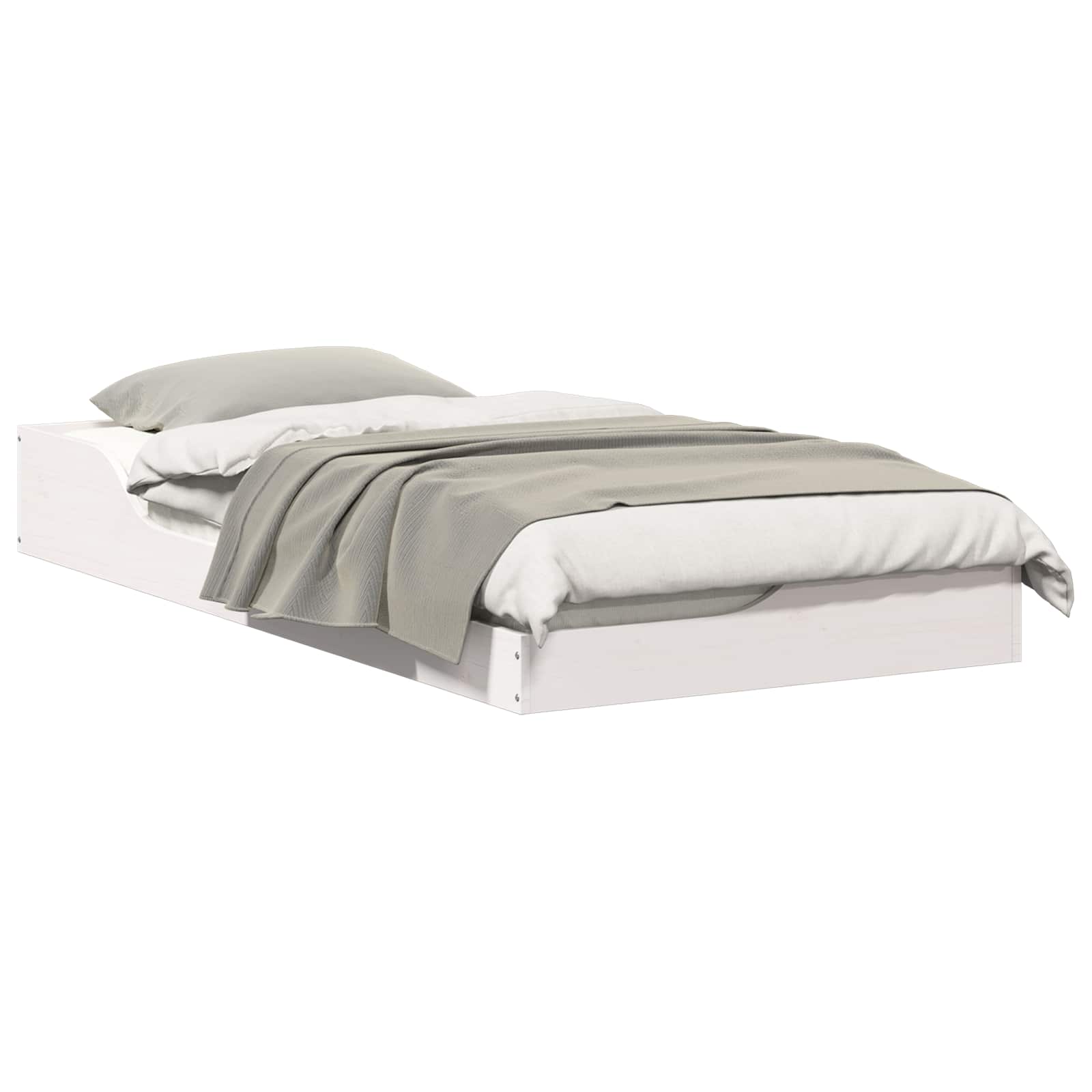 Estrutura da cama branco 75 x 190 cm madeira de pinheiro sólida