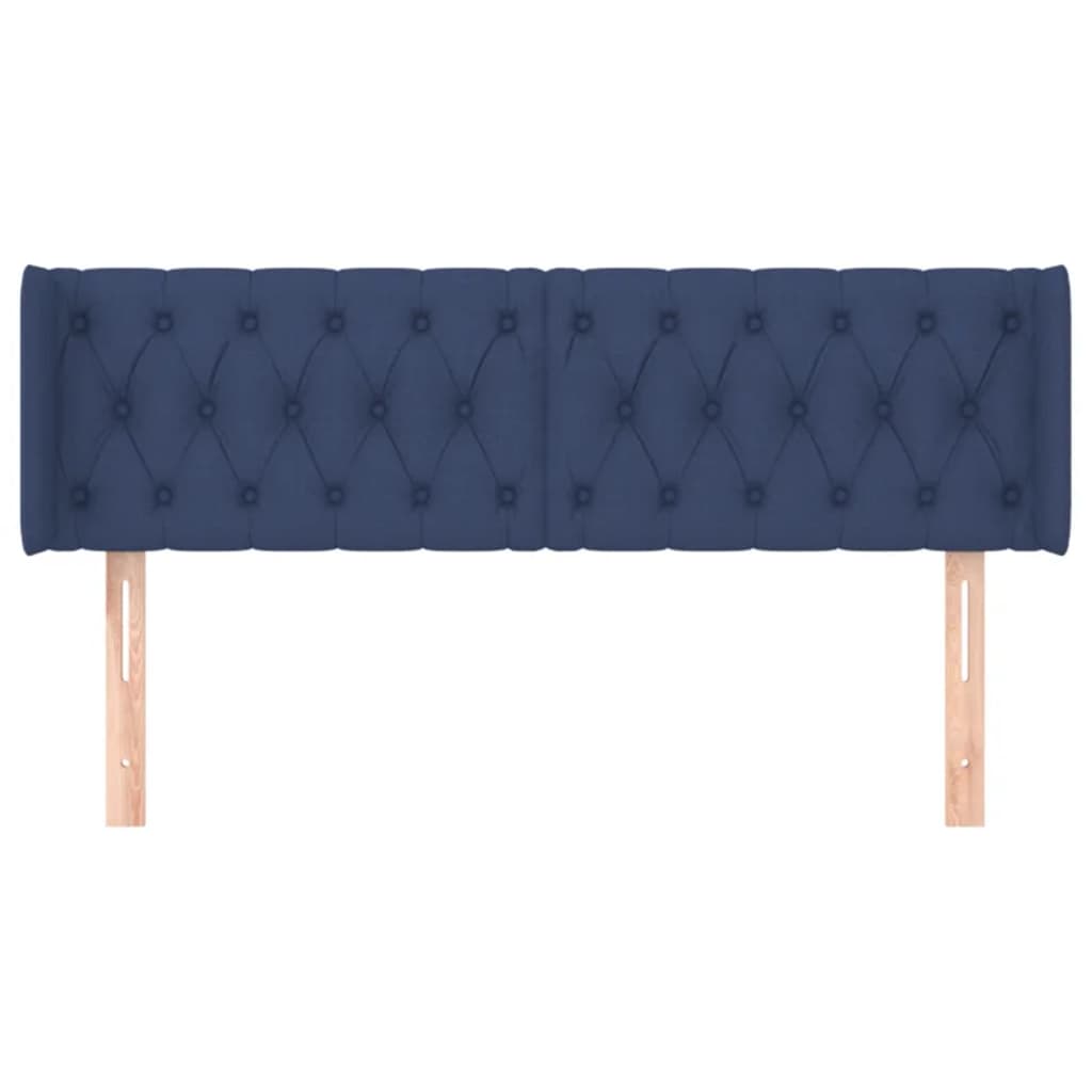 Cabeceira de cama c/ abas tecido 163x16x78/88 cm azul