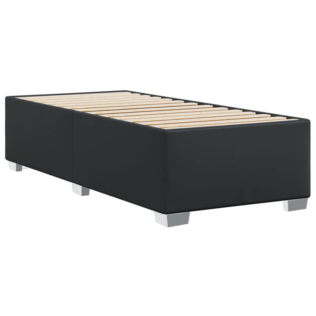 Estrutura de cama 90x190 cm couro artificial preto