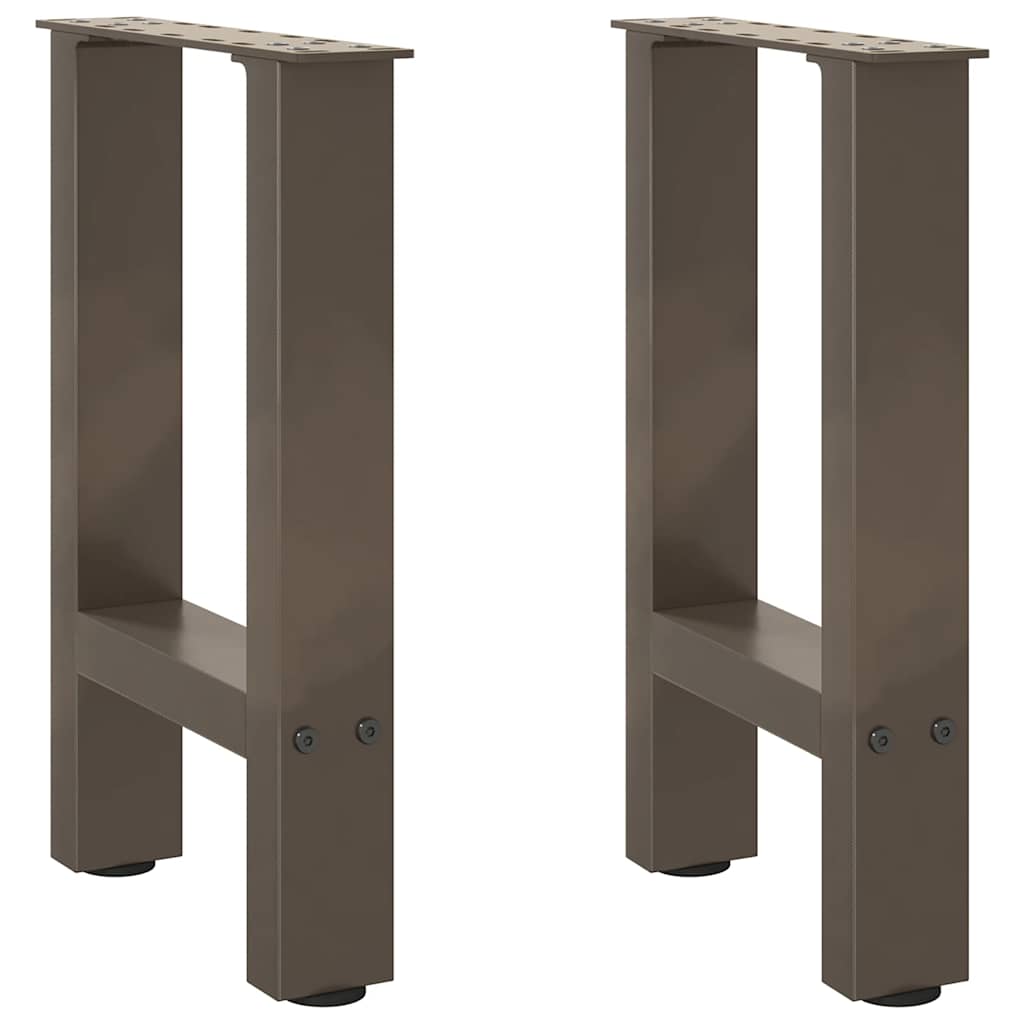 Pés para mesa de centro em aço natural, 2 peças, 38x(42-43) cm, aço