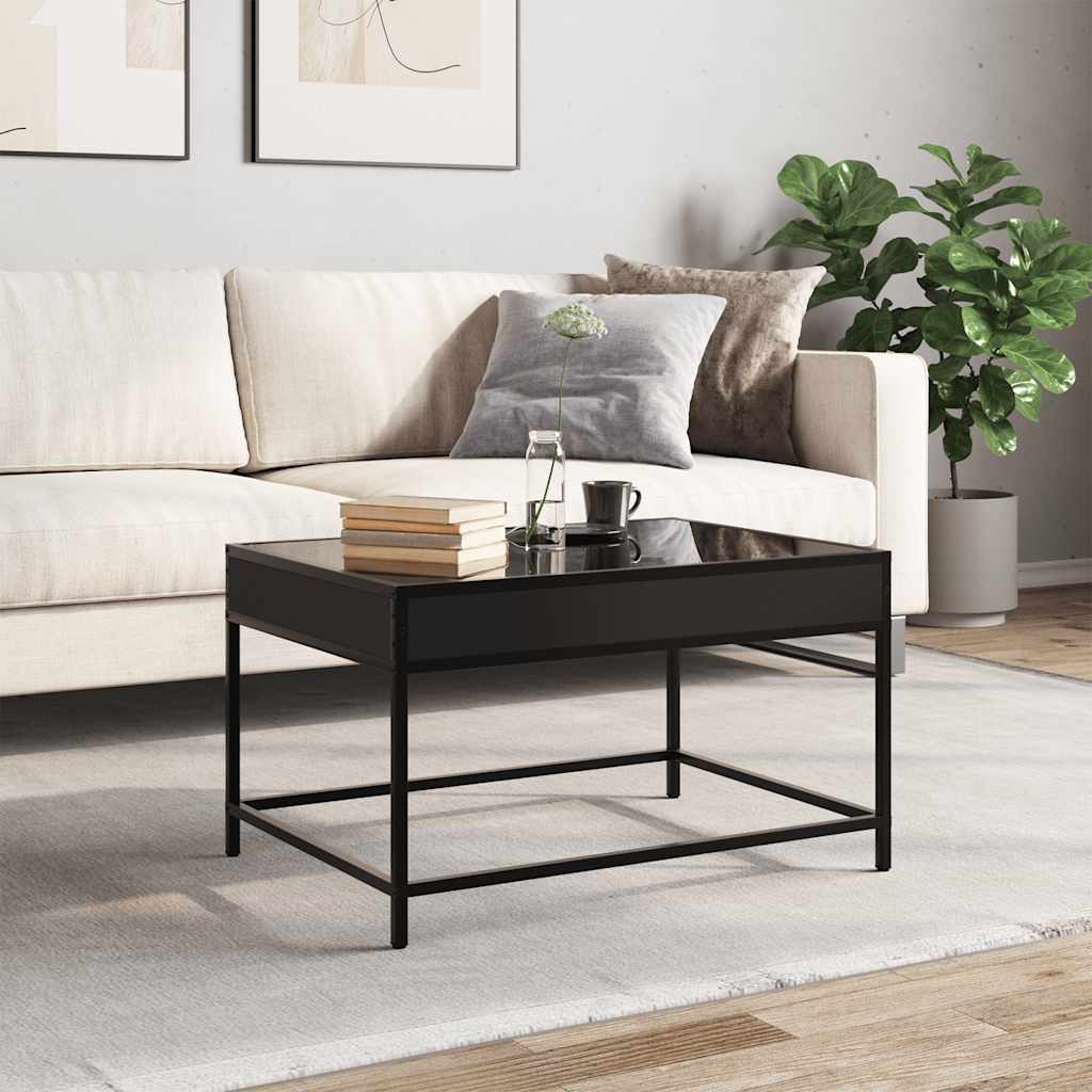Mesa de centro luzes LED infinity 70x50x41 cm preto