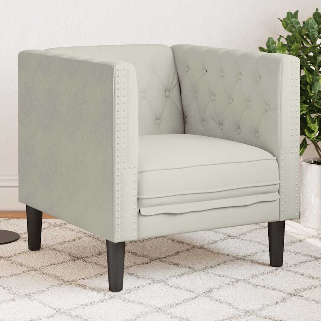 Sofá chesterfield veludo creme