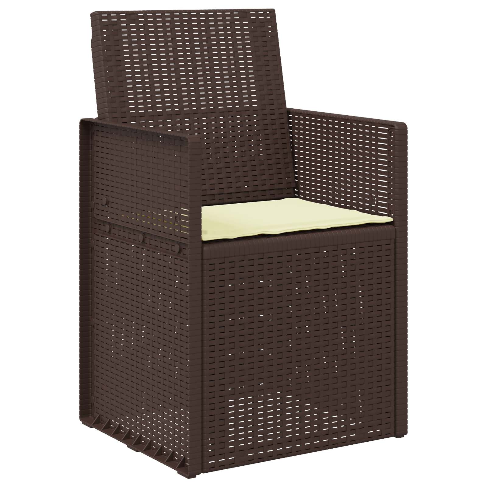 Cadeiras de jantar para jardim 2 unid. castanho e creme PP