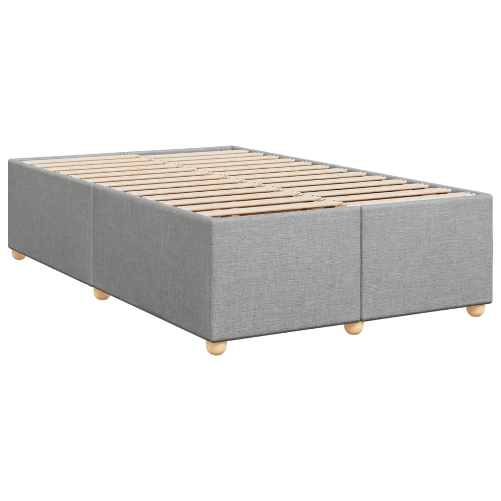 Estrutura de cama sem colchão 120x200 cm tecido cinzento-claro
