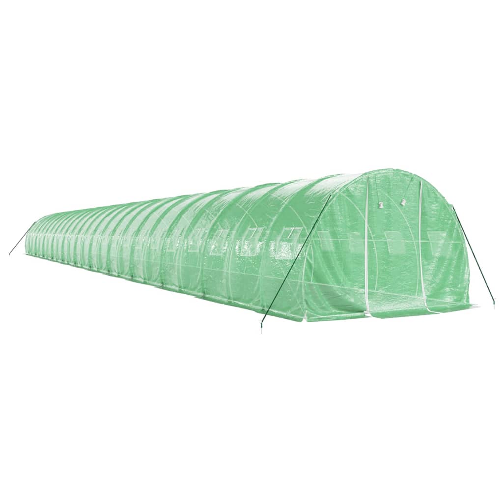 Estufa com estrutura de aço 72 m² 24x3x2 m verde
