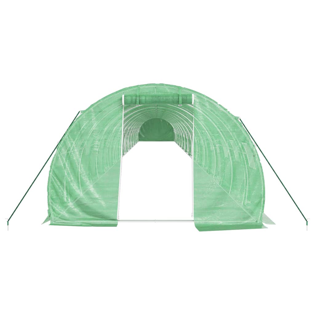 Estufa com estrutura de aço 72 m² 24x3x2 m verde