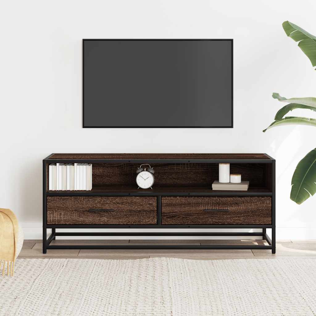 Móvel TV 100x34,5x40 cm deriv. madeira/metal carvalho castanho