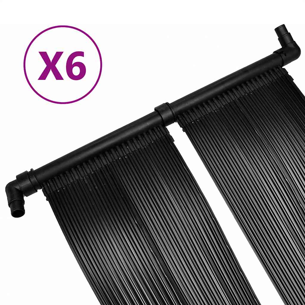 Painéis aquecedores solares de piscina 6 pcs 80x620 cm