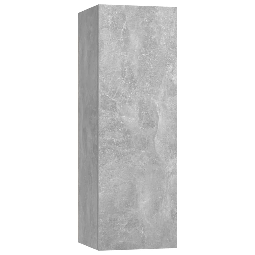 4 Pcs conjunto de móveis de TV derivados madeira cinza cimento