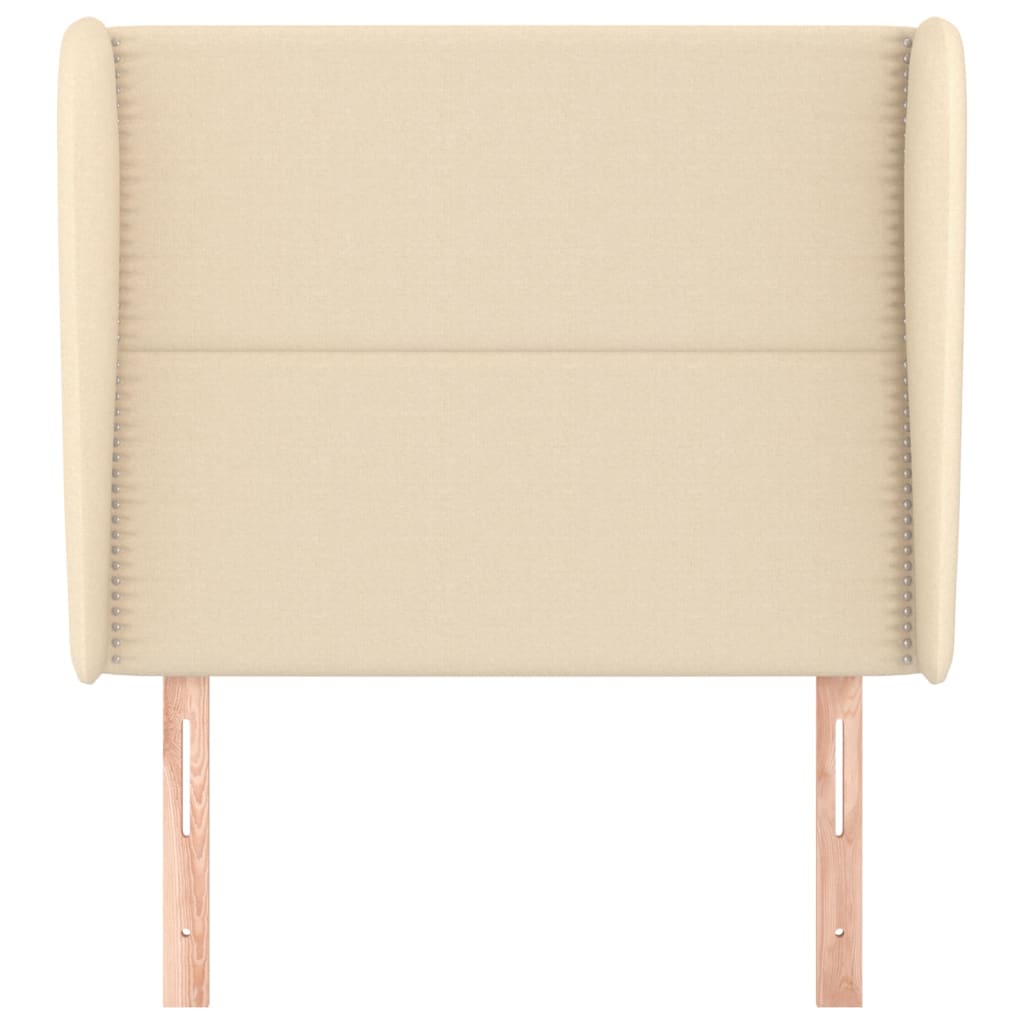 Cabeceira de cama c/ abas tecido 93x23x118/128 cm creme
