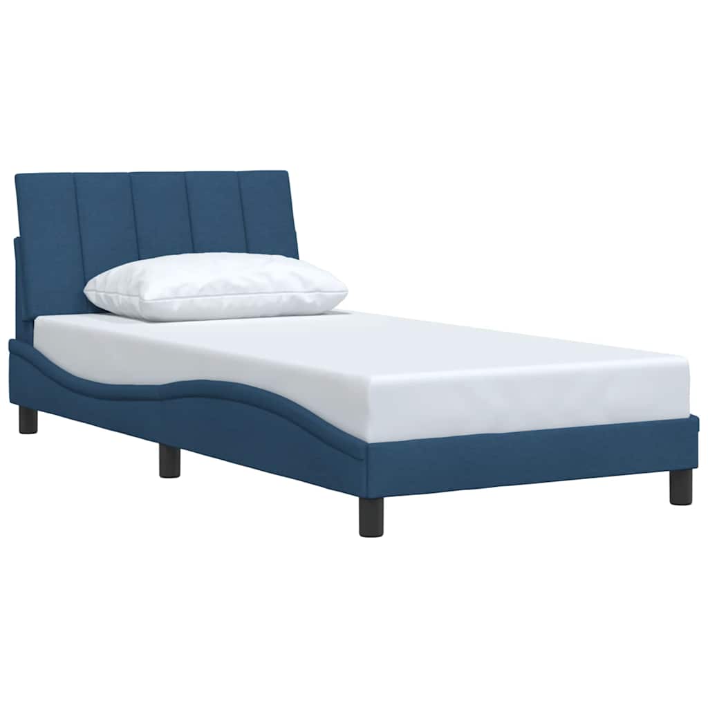 Estrutura de cama sem colchão hanko 100x200 cm tecido azul