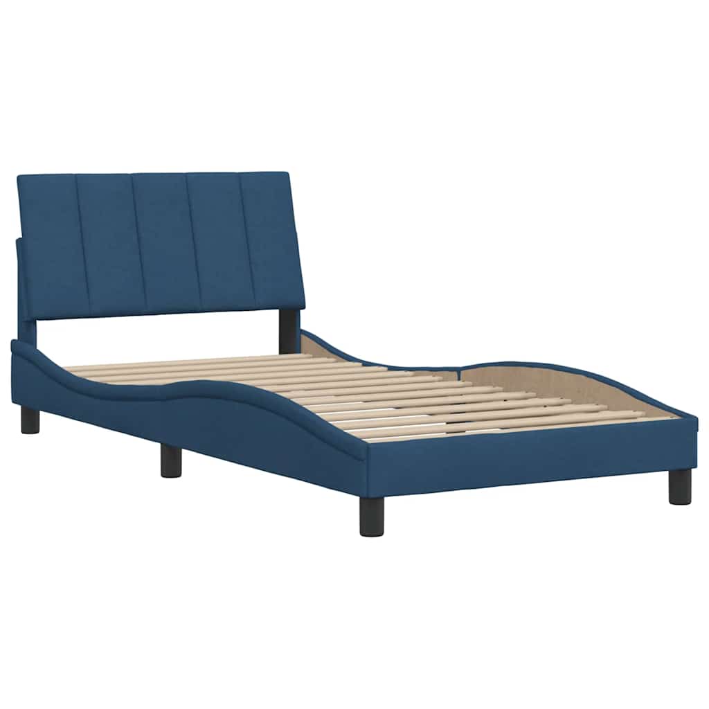 Estrutura de cama sem colchão hanko 100x200 cm tecido azul